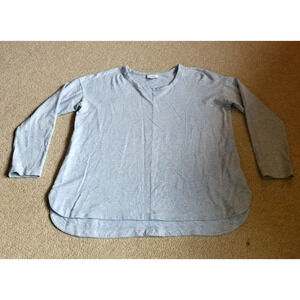 NWOT Womens Top-PURE JILL BY J.JILL-blue marled oversized hi-lo tunic ls-M